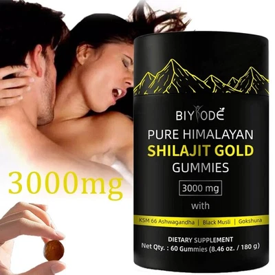 NATURE’S ELIXIR Himalayan Shilajit GOLD Gummies, Bio, extrem wirksam 3000 mg, Fulvosäure