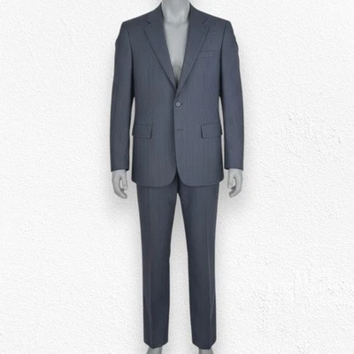 Vintage 80s Geoffrey Beene Gray Wool Pinstripe Suit USA Made Blazer Set Size 40R - Image 1 of 4
