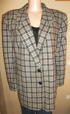 CHAQUETA A CUADROS WORTHINGTON TALLA GRANDE MEZCLA LANA 22W NUEVA ACADEMIA PREPPY DE COLECCIÓN Foto 1 de 3