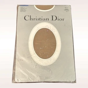 Collant vintage anni 80 Christian Dior Diorella champagne francese taglia 2 nuovo - Foto 1 di 8