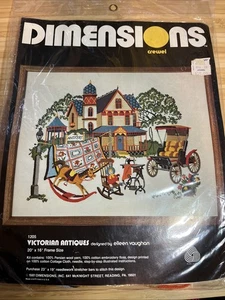 Dimensions Crewel Needlepoint Kit 1205 Victorian Antiques Eileen Vaughan 20”x16” - Picture 1 of 5