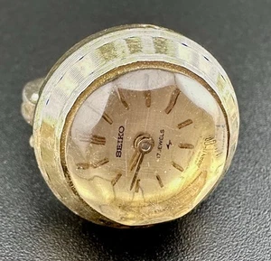 Vintage 70’s SEIKO Ring Watch 11-0299 17 Jewel Mechanical No Crown-For Repair O1 - Picture 1 of 10