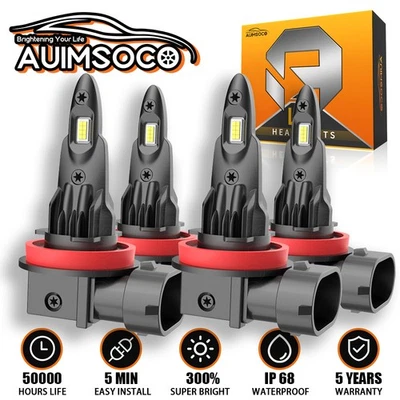 KIT 4 faros LED blancos luces altas bajas para Volkswagen Routan 2009 2011-2014 Foto 1 de 4