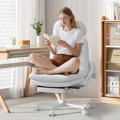 Executive Office Chair with Footrest Swivel Cross Legged Computer Desk Chair - Image 1 of 4