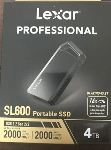 Lexar Professional SL600 4TB Portable Solid State Drive - External - Graphite - Afbeelding 1 van 4