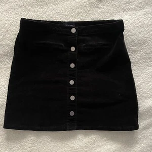 Children’s Place Girl’s Size 14 Brushed Cotton Black Mini Skirt Adjustable Waist - Picture 1 of 11