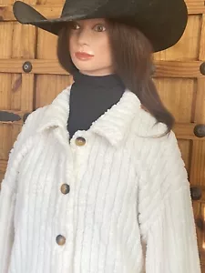 Soft White Cozy Sweather Jacket Size Large Lightweight - Picture 1 of 12
