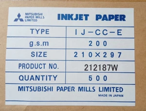 MITSUBISHI Inkjet Fotopapier 500 Blatt A4 Glanz Glossy 200g PHOTO bulk - Bild 1 von 10