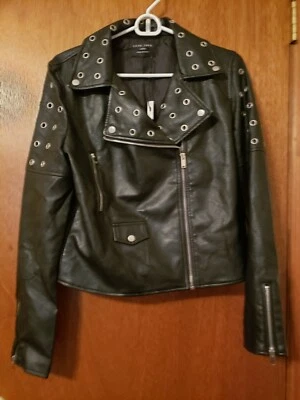 Women's Love Tree Faux Leather Black Jacket NWT Size large  - Image 1 of 4