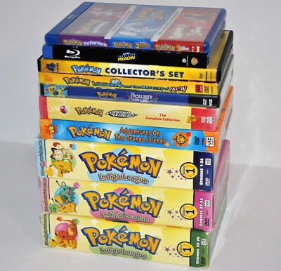 Pokemon Anime TV Movie DVD BluRay Collection Lot of 10 Indigo League Rare Foto 1 de 4
