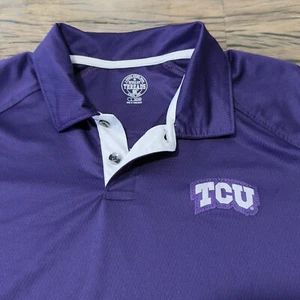 TCU Horned Frogs Shirt Herren Large lila NCAA Rivalry Threads Performance Polo - Bild 1 von 8