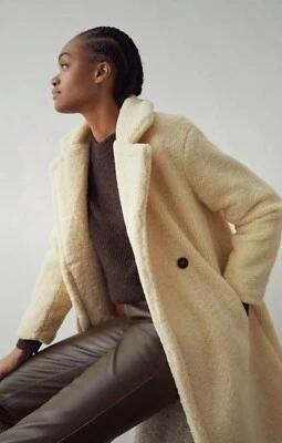 Длинное пальто Teddy Borg. Размер L. Новый с ярлыками. Бледно-желтый/свернутый кремовый цвет. - Изображение 1 из 4