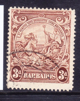 BARBADOS 1938 GVI SG253ba 3d variedad línea vertical por cabeza de caballo muy f/u. Cat 140€ Foto 1 de 2