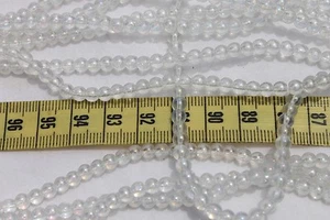78 cuentas sueltas de 4 mm de diámetro trans transparente AB cuentas redondas de vidrio Druk - Imagen 1 de 1