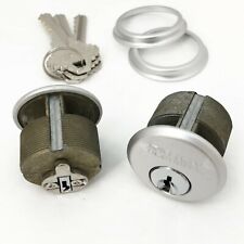 2 New Mortise Lock Cylinders 1" for Store Front Door Adams Rite Brass and 3 Keys