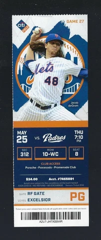 2017 PADRES @ NY METS FULL TICKET - DINELSON LANET MLB DEBUT & WIN - May 25 Cover