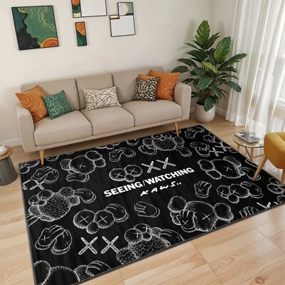 WARNA RUGS See Watching Kaws Area Rug, Hypebeast Figure Carpet, Sneakerhead KAWS Mat Decor