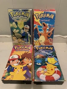 Lot VHS Pokémon VIZ VIDEO Tape Pioneer Charizard Pikachu Ash Gold & silver johto - Picture 1 of 10