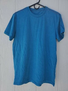 NEW RVCA Ruca Turquoise Blue T-Shirt Short Sleeve Medium Unisex Red Stitching - Picture 1 of 5