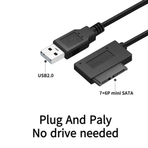 USB 2.0 zu 7+6 13Pin SATA Kabel Adapter für Laptop CD DVD Rom Optisches Laufwerk - Bild 1 von 9