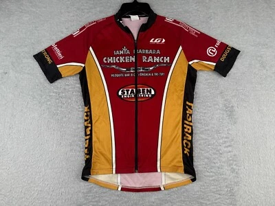 Jersey de Ciclismo Louis Garneau Adulto Mediano Rojo Amarillo Cremallera Completa Chicken Ranch SB Foto 1 de 4