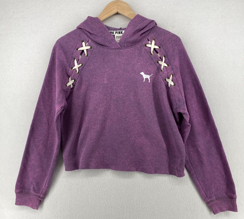 UNDERCOVER Felpa con cappuccio ROSA VICTORIA'S SECRET S cropped felpa pullover lavato con acido viola