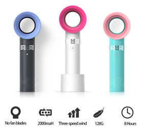 USB Tischventilator Akku Tragbarer Handventilator Blattlos Mini Lüfter Handheld