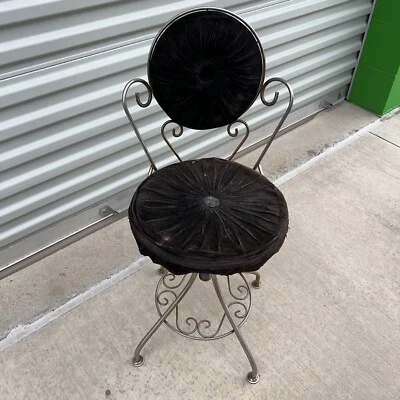 Vintage Chiavari-Style Chair Brass Hollywood Regency Italian Lounge vanity read - Image 1 of 4