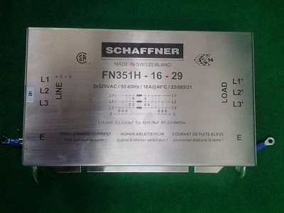 FILTRO TRIFÁSICO SCHAFFNER FN351H-16-29 EMC HI POWER, 16A, USADO Foto 1 de 4