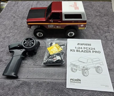 FMS FCX24PRO 1:24 SCALE CHEVROLET K5 BLAZER PRO RTR MICRO RC CRAWLER RED NEW!! - Image 1 of 4