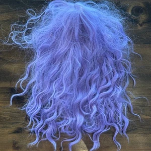 Purple Cosplay Costume Halloween Anime Synthetic Full Cap Long Wavy Curly Wig - Picture 1 of 4