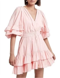 AJE DRESS Unending Pink Mini Size 10/US 8/M Tiered Ruffle - Picture 1 of 13