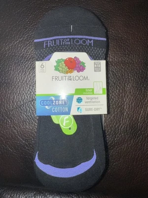 Fruit of the Loom Mujer CoolZone Algodón Antideslizante Forro Calcetines Extendidos Talla 8-12 Foto 1 de 3