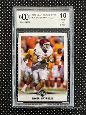 Leaf Baker Mayfield Rookie Star RC #01 BCCG 10 2018 como nuevo o mejor Sooners Foto 1 de 2