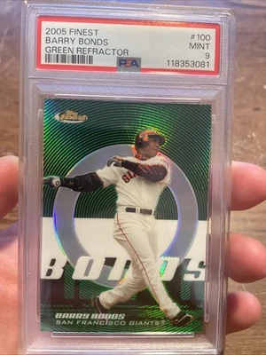 Barry Bonds 2005 Finest Green Refractor 158/199 PSA 9 - Image 1 of 2