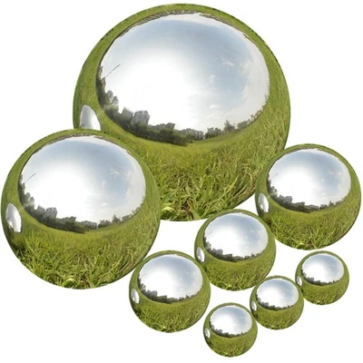 Espejo globo de jardín de acero inoxidable, esfera de adorno pulido, Hollo... Foto 1 de 4