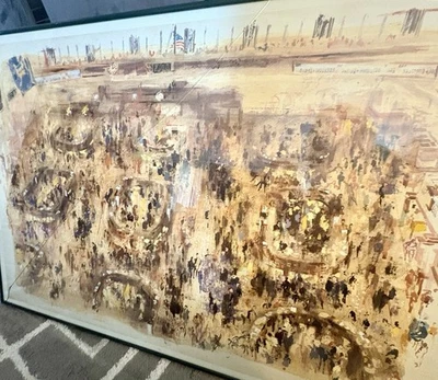 77 Leroy Neiman Bolsa de Valores de Wall Street Impresión de Piso Arte De Colección Como Nuevo Foto 1 de 2