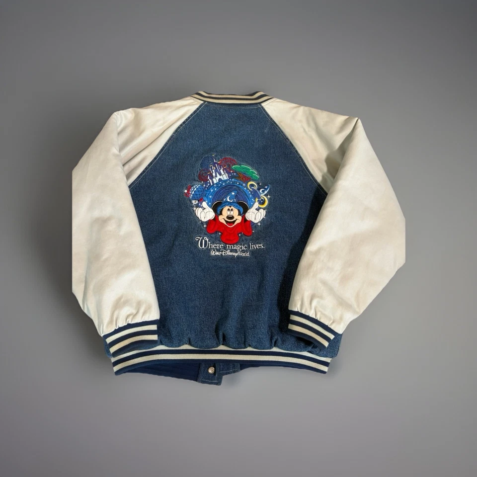 Vintage Walt Disney World Jacket S Mickey Mouse Where Magic Lives Denim - Image 1 of 4