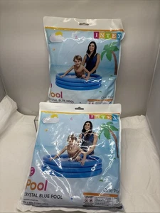 2 X INTEX 59416EP Crystal Blue Inflatable Kiddie Swimming Pool, 45in x 10in (B79 - Picture 1 of 9