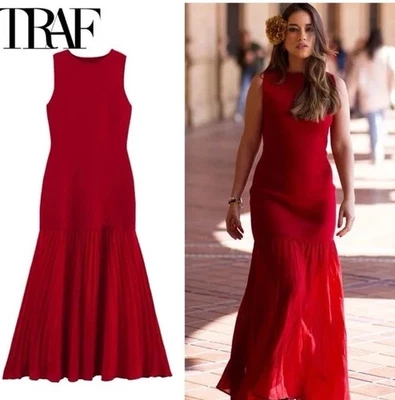 ZARA rotes Kombi Strick Midi Maxikleid Gr.L REF:4192/034 Blogger Favorit - Bild 1 von 4