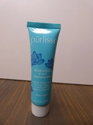 Purlisse Blue Lotus 4-in-1 Cleansing Milk Sealed 0.5 fl oz 15 ml Travel New - Image 1 of 4