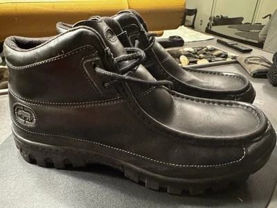 Ecko Unltd. para hombre Botas Chaz de cuero negras talla 13 Foto 1 de 4