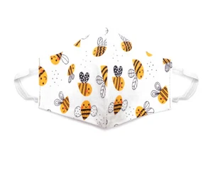 Fabric Face Mask Cotton Reusable Washable Kid Teen Handmade in USA - Bumble Bees - Picture 1 of 2