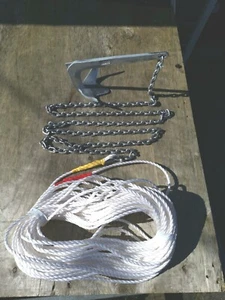 Kit de anclaje de barco estilo bruce 2 kg cadena de 3 m 6 mm cuerda de 100 pies 8 mm - Imagen 1 de 7
