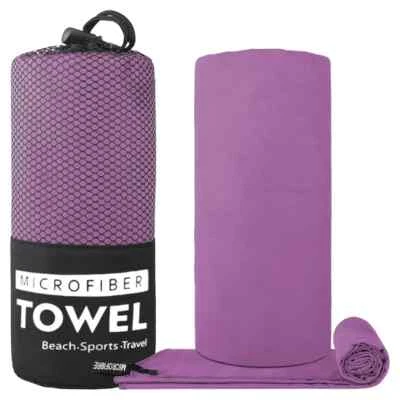 Toalha de microfibra esportiva super absorvente toalha de acampamento super macia leve nova - Imagem 1 de 4