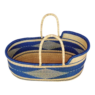 Cesta Baby Moses, berço, cama cesta tecido africano, cama de bebê 12x18x30 pol - Imagem 1 de 3
