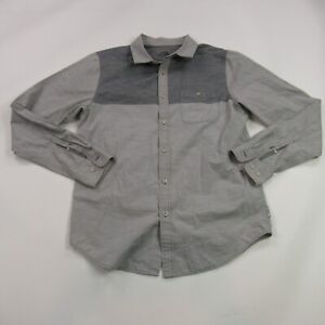 North Face Shirt Mens Medium Long Sleeve Button Front Gray Lightweight Pocket