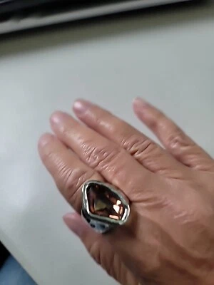 Anillo Hecho a Mano ESTILO UNO De 50 Sunburst Naranja Cristal Talla 6 Asimétrico  Foto 1 de 4