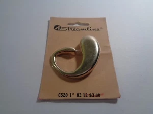 Streamline Belt Buckle Brass Tone Vintage Retro Factory Sealed 1" Opening Small - Picture 1 of 8