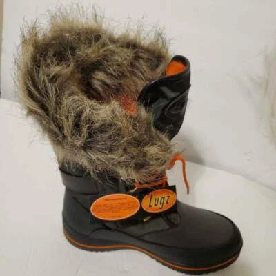 Womens  Lugz Tundra Ankle Winter Boots Black Lace Up Faux Fur Trim 9.5 M - Image 1 of 4